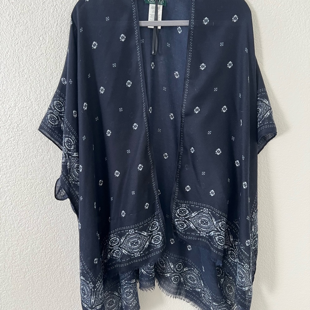 Ralph Lauren Dark Blue Kimono with White Accents
